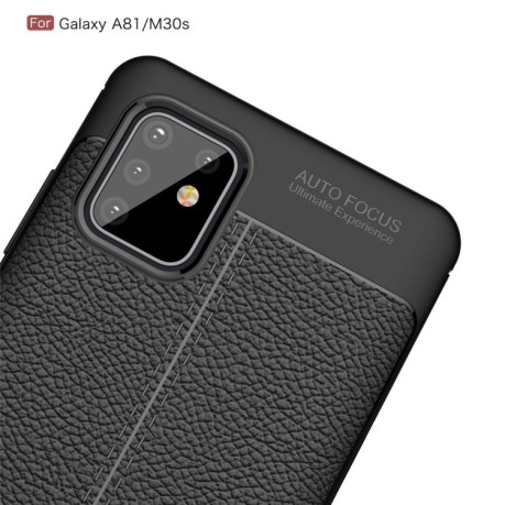 Ударозашитний чохол Litchi Texture на Samsung Galaxy Note 10 Lite/A81/M60s-чорний