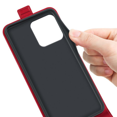 Фліп-чохол Vertical Flip Leather Phone Case with Card Slot для Motorola Moto G15 - червоний