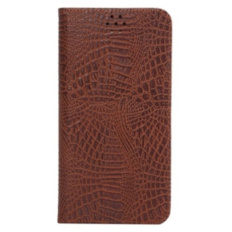 Шкіряний Чохол Книга Crocodile Texture Magnetic Coffee Samsung Galaxy Note 5 / N920