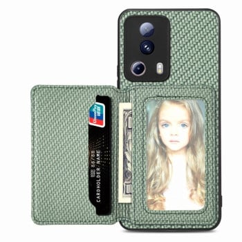 Протиударний чохол Carbon Fiber Card Bag для Xiaomi 13 Lite 5G - зелений