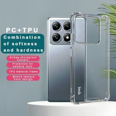 Противоударный чехол IMAK Space Shield PC + TPU Airbag для Xiaomi 14T Pro - прозрачный