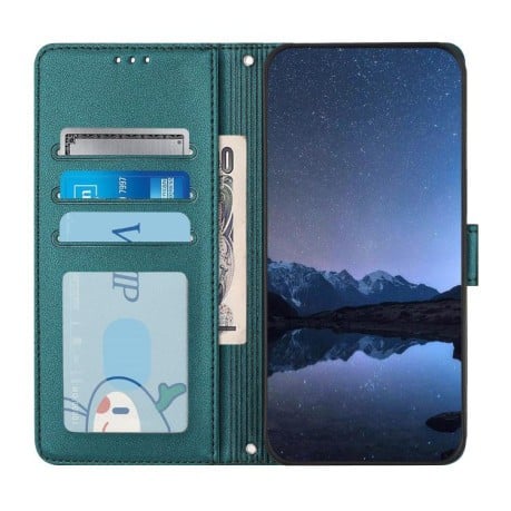 Чохол-книжка Cat Embossing Pattern на Xiaomi Redmi Note 14 4G 164.84mm - Green