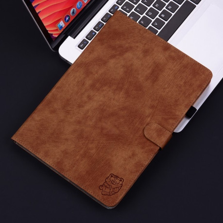 Чохол-книжка Embossed Tiger Pattern Leather для Xiaomi Redmi Pad SE 8.7 - коричневий