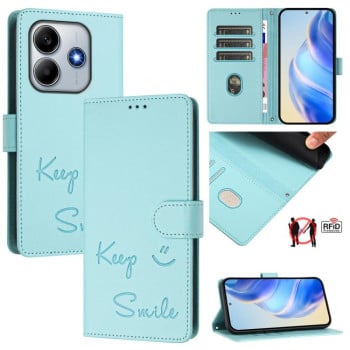 Чохол-книжка Smile Embossing RFID Leather для Xiaomi Poco M7 Pro 5G - зелений