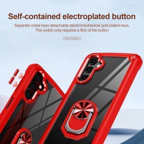 Противоударный чехол Acrylic Ring Holder на Samsung Galaxy A16 5G - красный