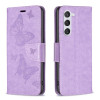 Чохол-книжка Butterflies Pattern для Samsung Galaxy S24 5G - фіолетовий