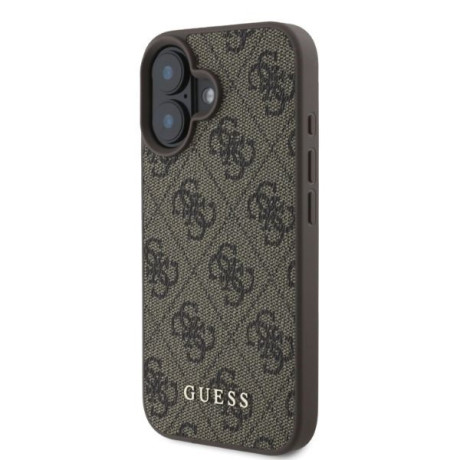 Оригінальний чохол Guess Metal Gold Logo для iPhone 16 - Brown