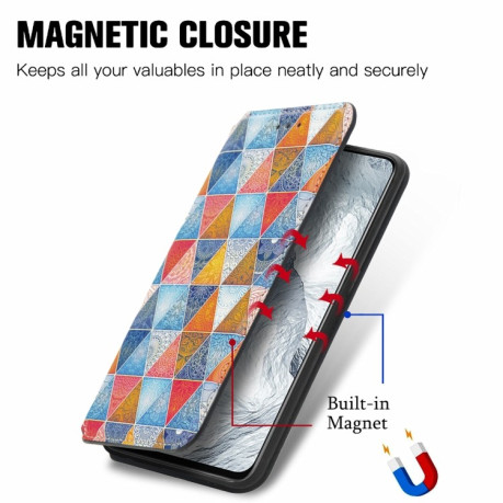 Чехол-книжка Colored Drawing Magnetic для Realme GT Master - Rhombus Mandala