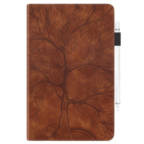 Чохол-книжка Tree Life Series Embossed Leather для Xiaomi Redmi Pad SE - коричневий