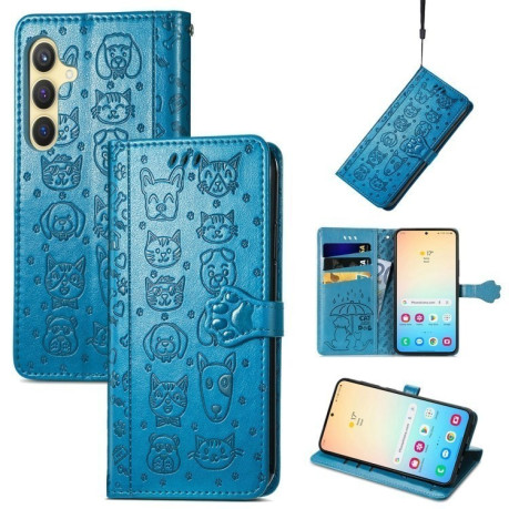 Чохол-книжка Cat and Dog для Samsung Galaxy S25 Ultra 5G - синій