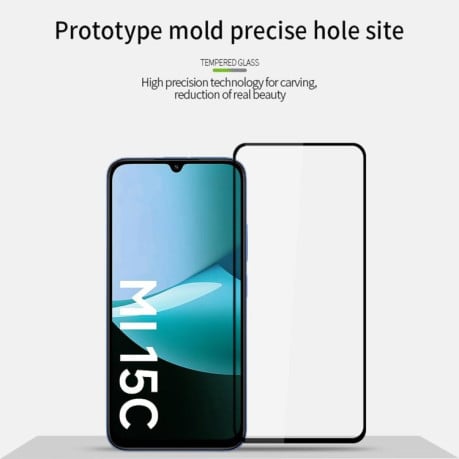 Защитное стекло MOFI 9H 3D Full Screen на Xiaomi Redmi 15C 4G 171.5mm / Poco C85 - черное