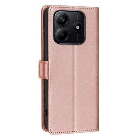 Чехол-книжка Litchi Texture RFID Anti-theft Leather для Xiaomi Redmi Note 14 4G - золотой