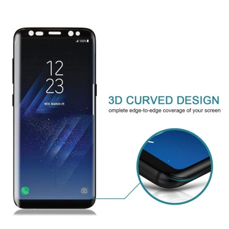 3D Защитное Стекло Enkay Клейкое во Всей Поверхности Full Glue Full Screen Черное для Samsung Galaxy S8 / G950 0.26mm 9H