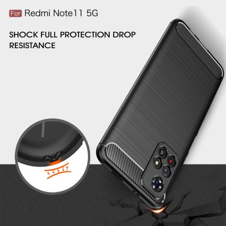 Чехол Brushed Texture Carbon Fiber на Xiaomi Redmi Note 11/11s - синий