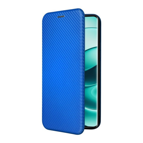 Чехол-книжка Carbon Fiber Texture на Xiaomi Redmi Note 14 Pro 4G Global - синий