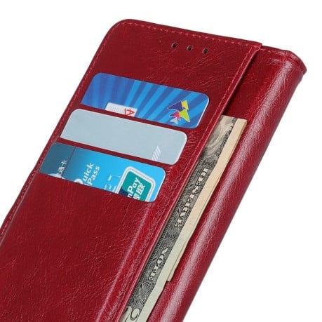 Чехол-книжка Copper Buckle Nappa Texture на iPhone 12 Mini -винно-красный