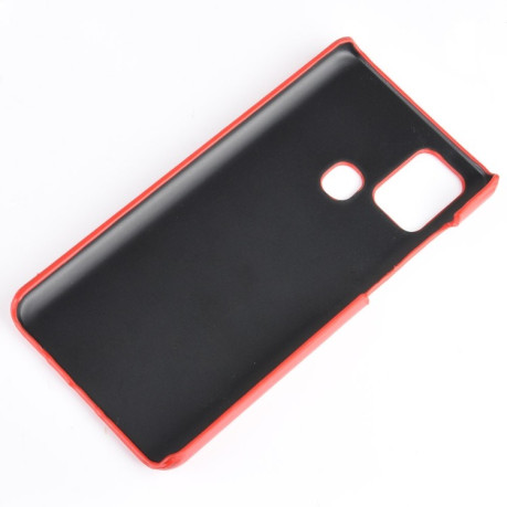 Чехол Litchi Texture на Samsung Galaxy A21s - красный