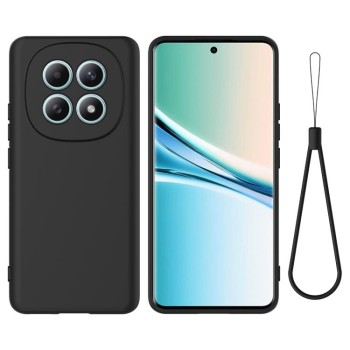 Силиконовый чехол Solid Color Liquid Silicone для Xiaomi Poco M8 5G — чёрный
