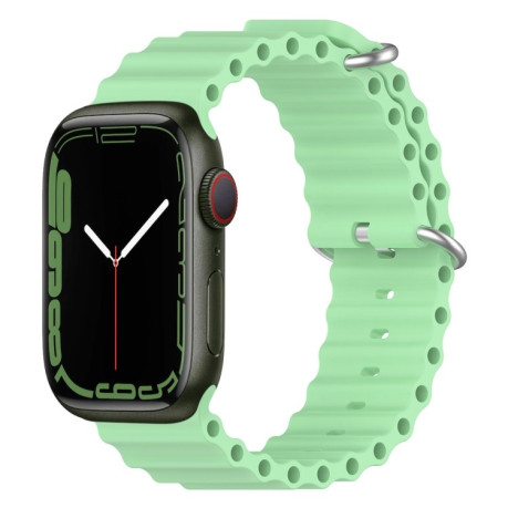 Силіконовий ремінець Ocean для Apple Watch Series 8/7 41mm/40mm/38mm - світло-зелений