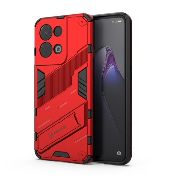 Противоударный чехол Punk Armor с подставкой на OPPO Reno 8 - красный