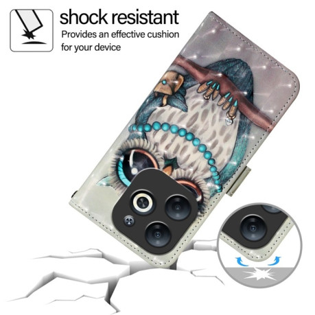 Чехол-книжка 3D Painting для Infinix Smart 8 - Owl