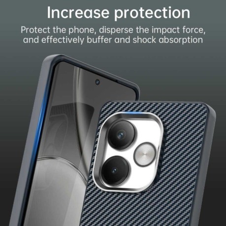 Ударозащитный чехол HMC Carbon Fiber Series IMD на Realme GT 6T - синий