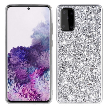 Ударозащитный чехол Glittery Powder на Samsung Galaxy S20 FE - серебристый