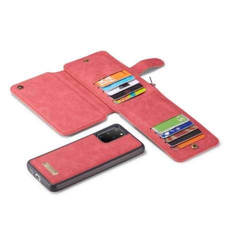 Кожаный чехол-кошелек CaseMe на Samsung Galaxy S20 Plus - красный