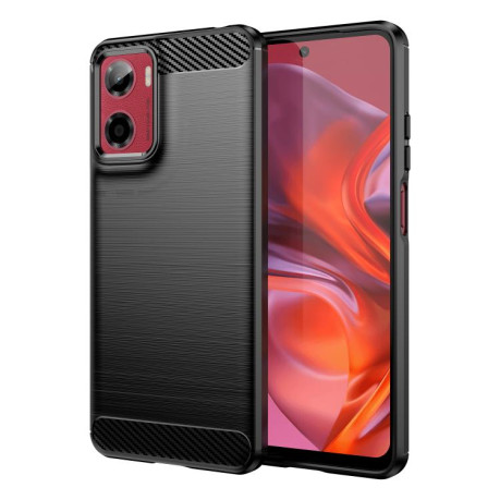 Протиударний чохол Brushed Texture Carbon Fiber на Motorola Moto G05 - чорний