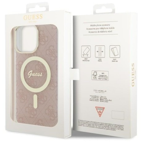 Оригінальний чохол Guess 4G MagSafe на iPhone 14 Pro Max - pink