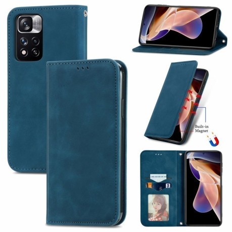 Чехол-книжка Retro Skin Feel Business Magnetic на Xiaomi Redmi Note 10 Pro - синий
