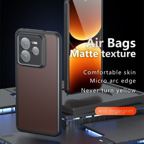 Противоударный чехол Armor Precise Hole PC Hybrid TPU для Realme GT 7 Pro - черный