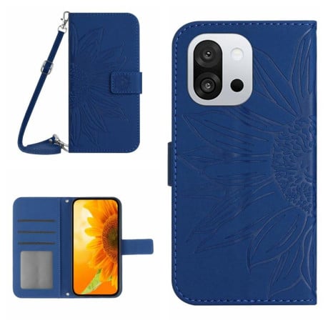Чехол-книжка Skin Feel Sun Flower для OnePlus 13T - синий