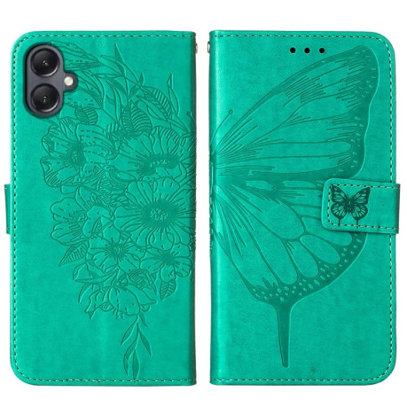 Чехол-книжка Embossed Butterfly для Samsung Galaxy A05 - зеленый