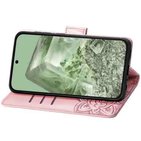Чохол-книжка Butterfly Love Flower Embossed для Google Pixel 8a - рожеве золото