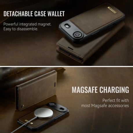 Чохол-книжка  CaseMe C49 магнітний з RFID-блокуванням для iPhone Air — кавовий