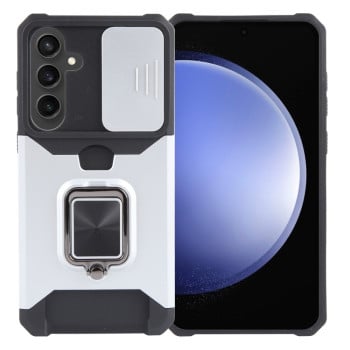 Противоударный чехол Armor Camera Shield для Samsung Galaxy S24+ 5G - серебристый