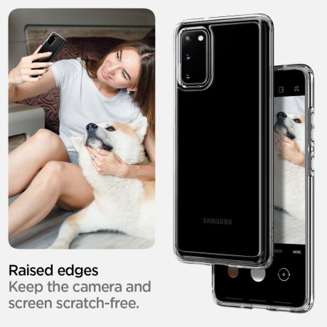 Оригинальный чехол Spigen Ultra Hybrid для Samsung Galaxy S20+ Plus Crystal Clear