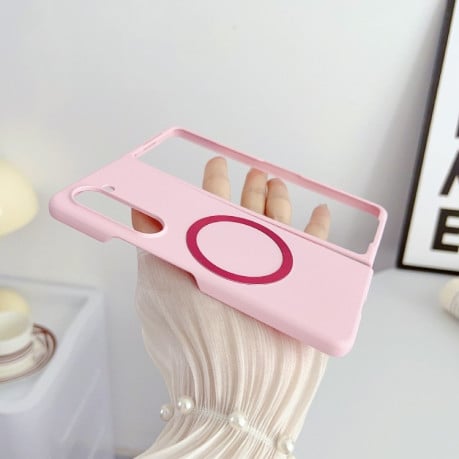 Противоударный чехол Skin Feel MagSafe Magnetic для Samsung Galaxy  Fold 6 - розовый