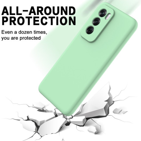 Силиконовый чехол Solid Color Liquid Silicone на OPPO Reno 12 5G Global - зеленый