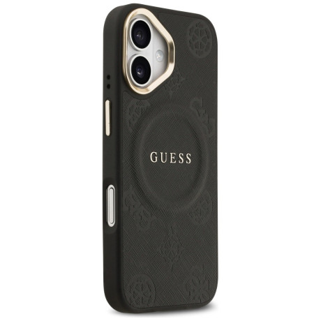 Оригинальный чехол Guess Peony Hot Stamp с MagSafe на iPhone 17 - Black