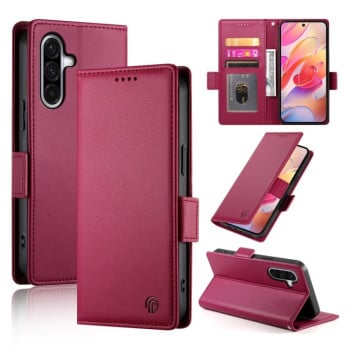 Чохол-книжка Side Buckle Magnetic Frosted Leather  для Samsung Galaxy A26 5G - винно-червоний