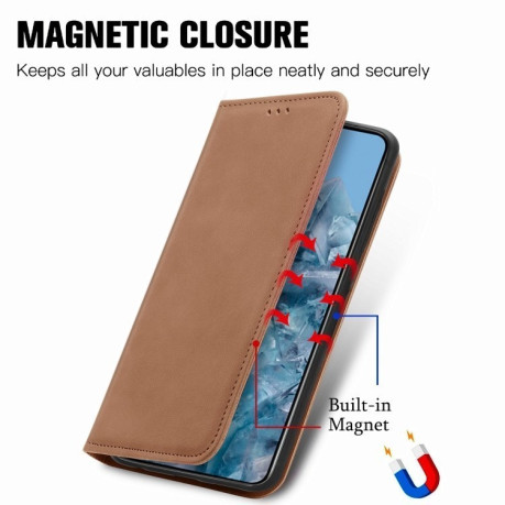 Чехол-книжка Retro Skin Feel Business Magnetic для Google Pixel 8a - коричневый