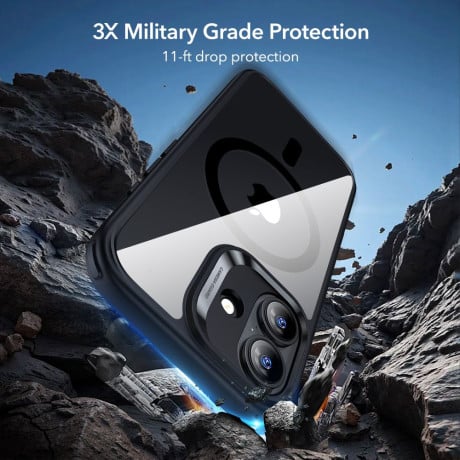 Оигинальный чехол ESR Classic Hybrid с MagSafe + накладка на клавишу на iPhone 17 - Clear Black
