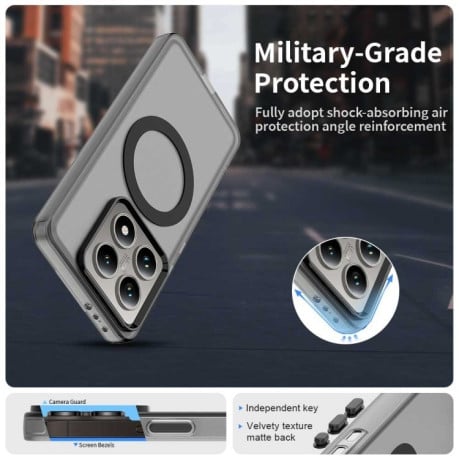Противоударный чехол MagSafe Holder PC Hybrid для Xiaomi 14T - черный
