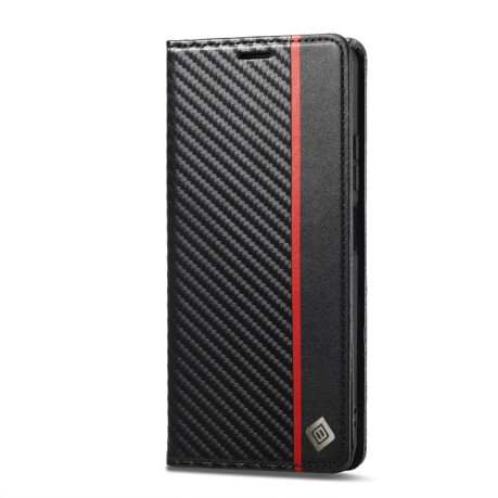 Чехол-книга LC.IMEEKE Carbon Fiber для Xiaomi Poco X5 Pro/Redmi Note 12 Pro 5G - Vertical Black