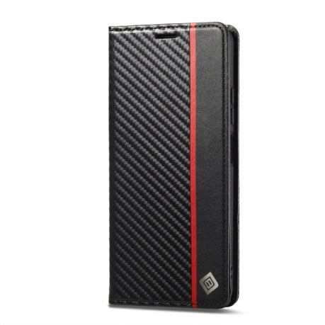 Чохол-книжка LCIMEEKE Carbon Fiber для Xiaomi Redmi Note 13 4G - Black