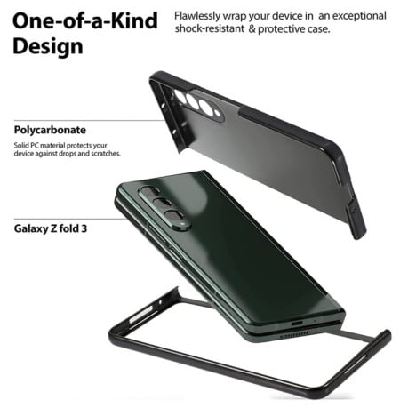 Противоударный чехол Oil-sprayed Bare Metal для Samsung Galaxy Fold4 - золотой