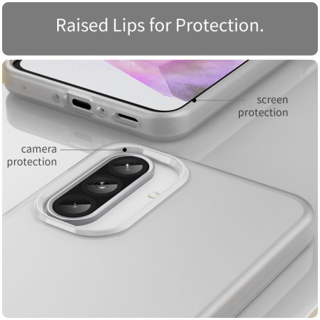 Протиударний чохол Frosted Translucent TPU Hybrid PC для Samsung Galaxy A36 5G - білий