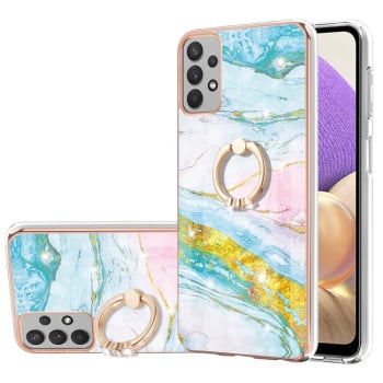 Протиударний чохол Electroplating Marble with Ring Holder Samsung Galaxy A13 4G - світло-зелений